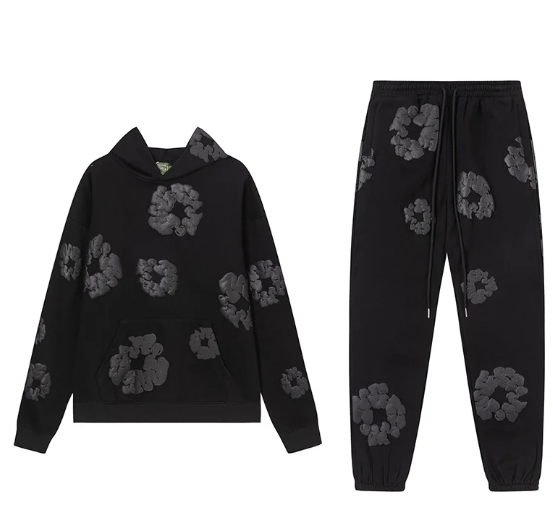 Conjunto Moletom Denim Tears Black Gray