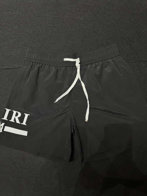 Amiri Leg Logo Written Sweat Shorts Black