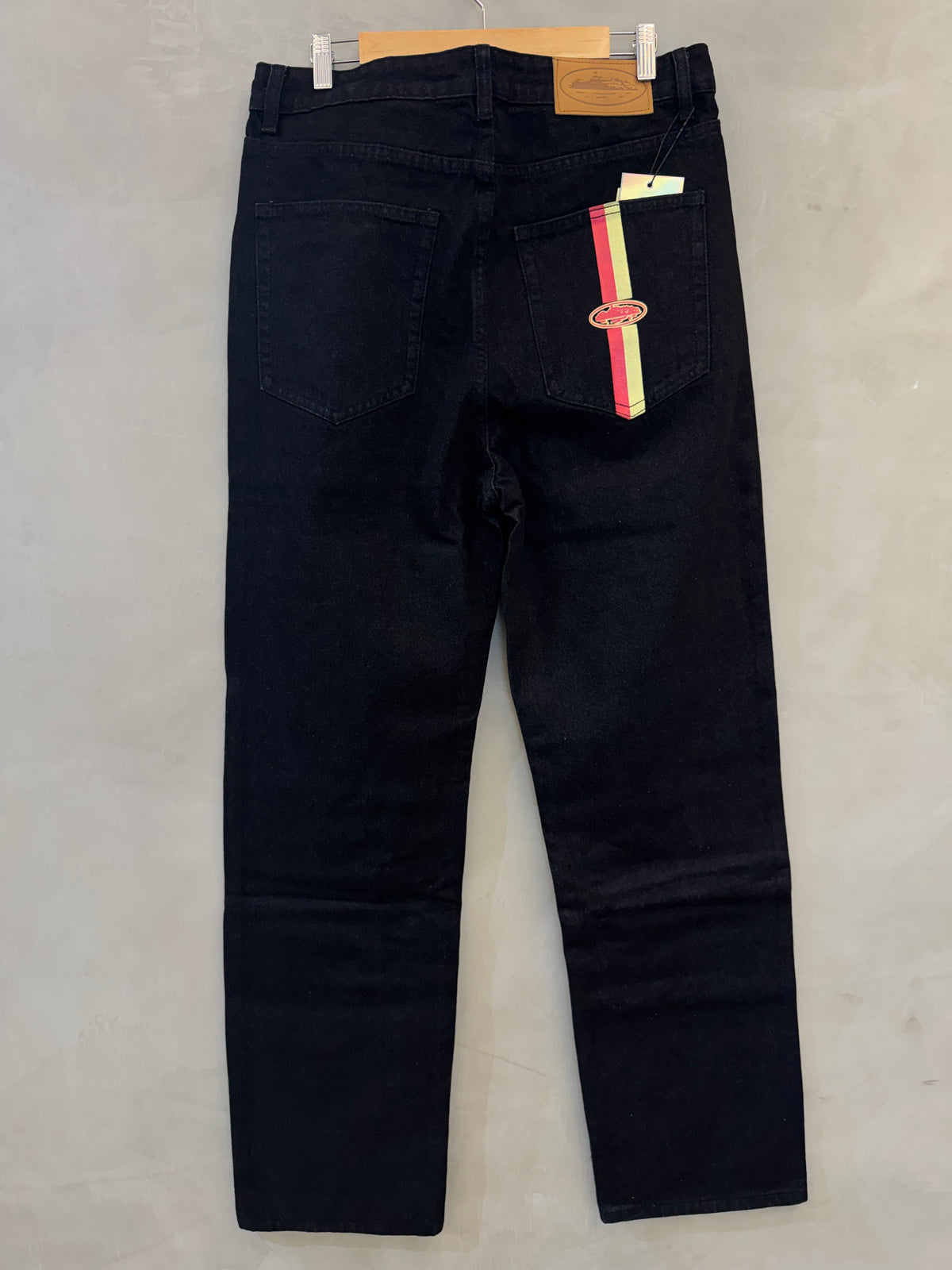 Calça Corteiz Dual Stripe Black Wash Jeans