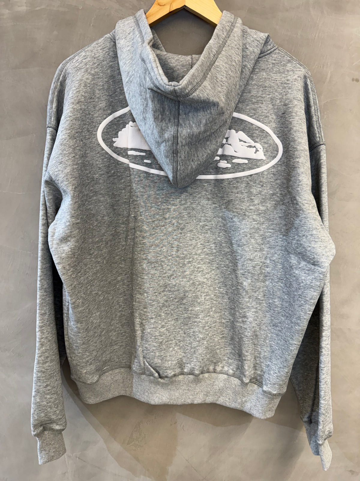 Casaco Corteiz Island Puff Print Zip Grey