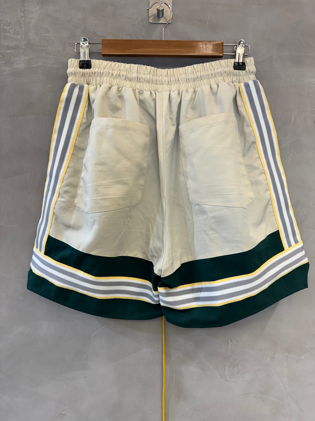 Shorts Rhude Printed Logo Off White/Green