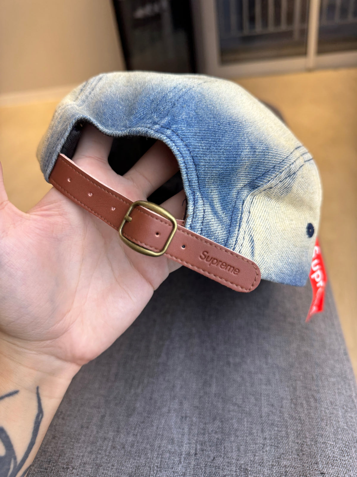 Boné Supreme Washed Chino Twill Camp Denim