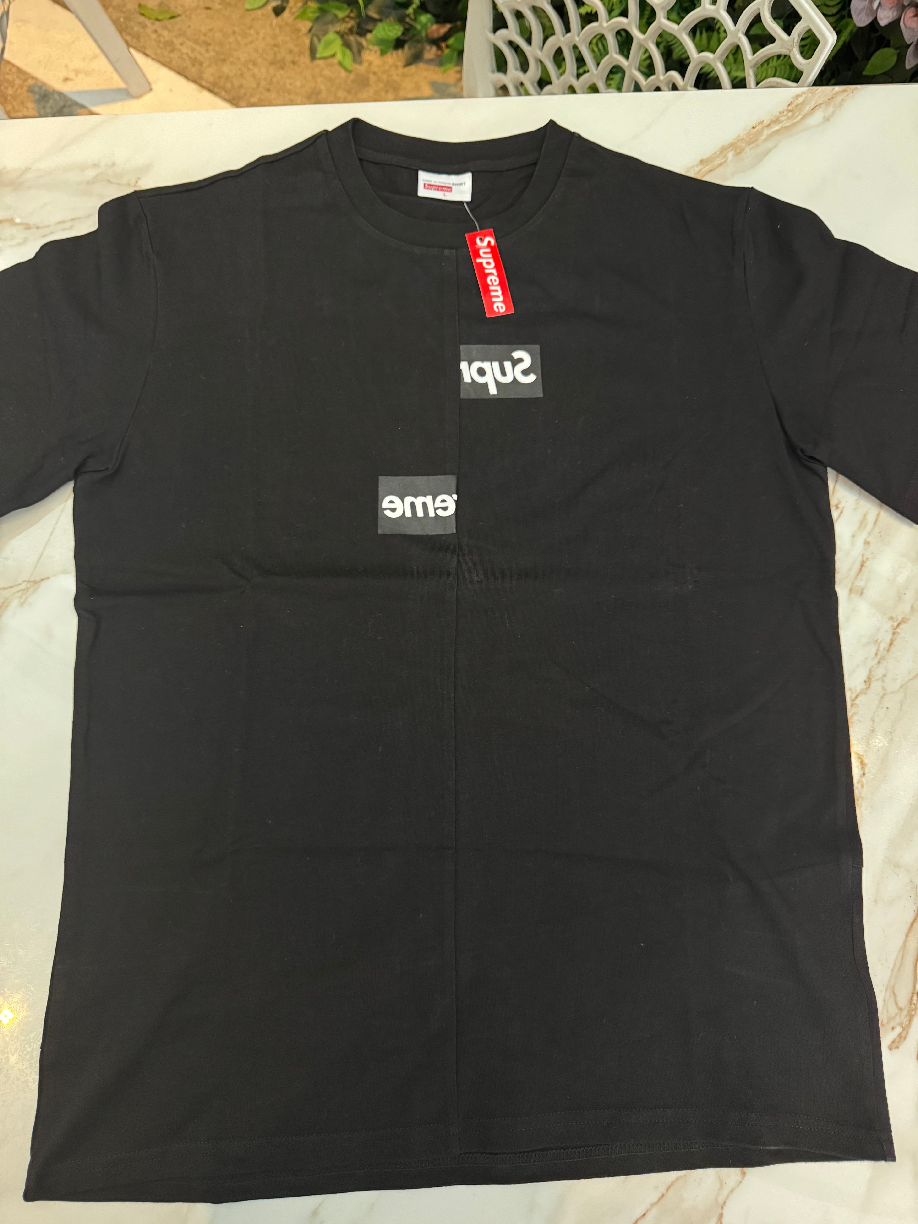 Camiseta Supreme Comme des Garçons Split Box Logo Black