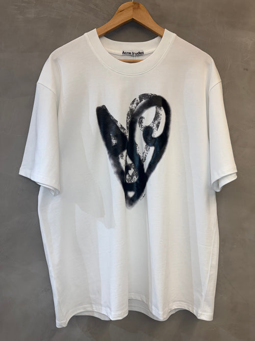 Camiseta Acne Studios Heart Logo White