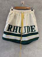 Shorts Rhude Printed Logo Off White/Green