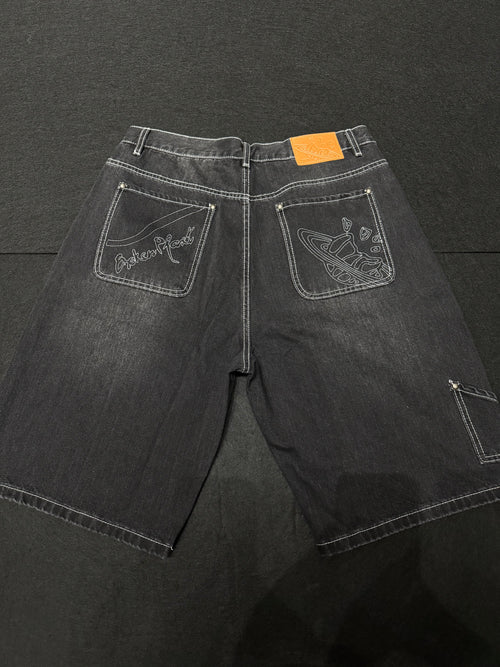 Broken Planet Denim Shorts Washed Black