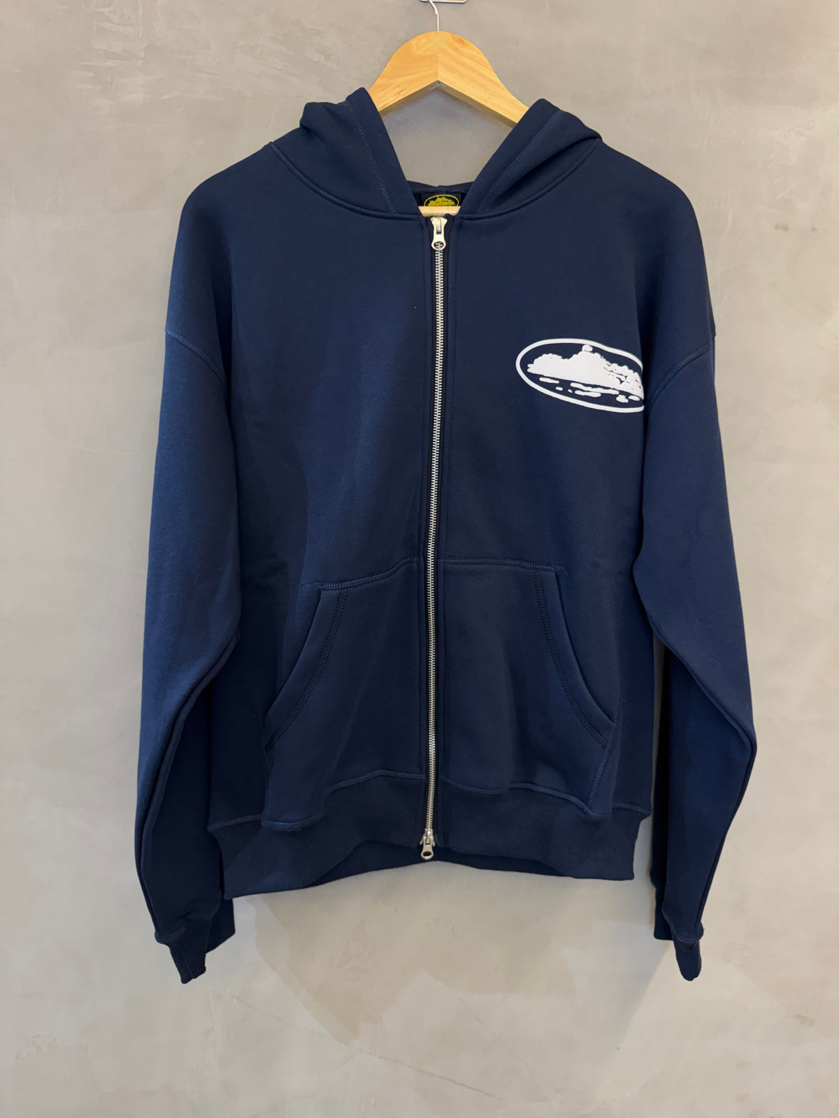 Casaco Corteiz Island Puff Print Zip Navy