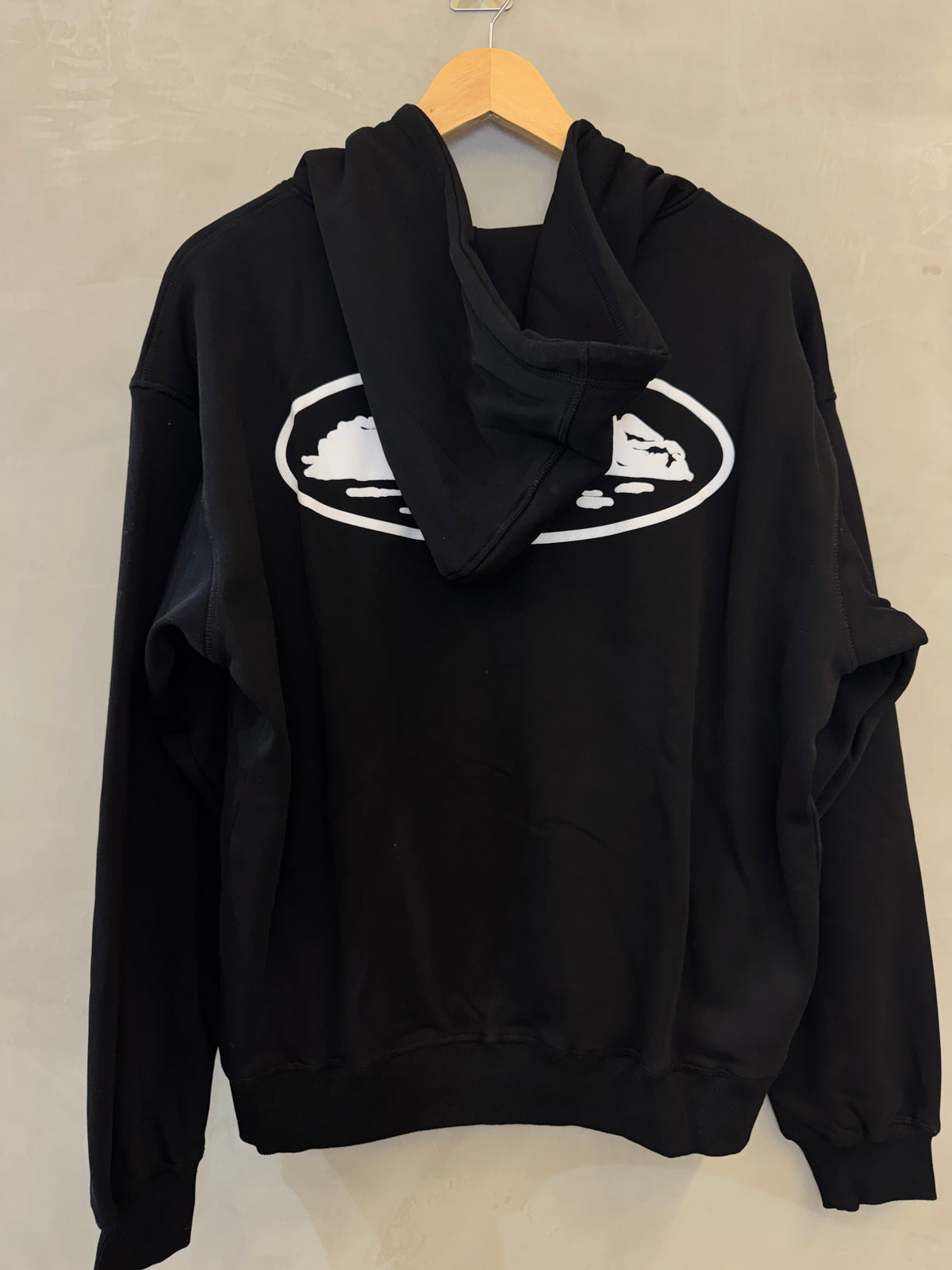 Casaco Corteiz Island Puff Print Zip Black