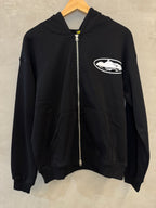 Casaco Corteiz Island Puff Print Zip Black