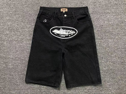 Shorts Corteiz Alcatraz Denim Washed Black